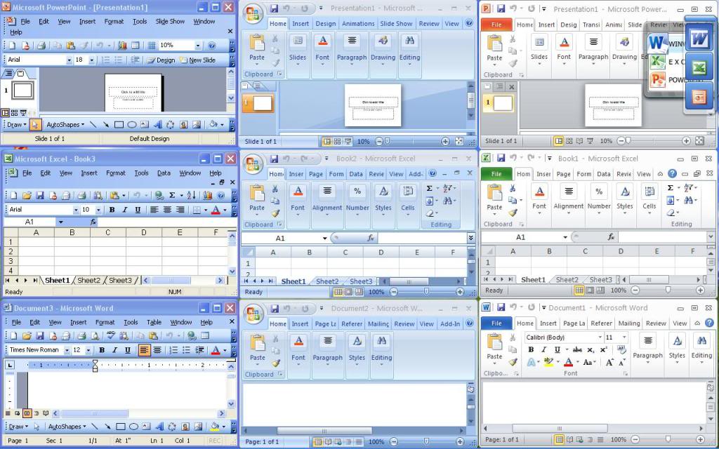 Portable Office 2003, 2007, 2010 - Dùng tốt XP, Windows 7, 8